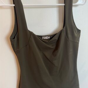 FREE PEOPLE Olive Green Sleeveless Top